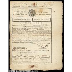 Caisse La Farge (France)This 1793 certificate was issued by the first French savings bank to be orga