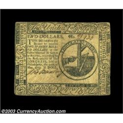 Continental Currency May 10, 1775 $2 Extremely Fine. A very well printed example of the first Contin