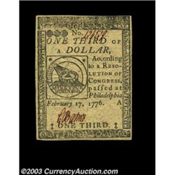 Continental Currency February 17, 1776 $1/3 Gem New. A super Fractional Continental, with excellent