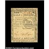 Image 1 : Continental Currency February 17, 1776 $1/2 Extremely Fine. A very nice fractional Continental with