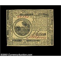 Continental Currency July 22, 1776 $6 Gem New. A spectacular note, with excellent margins, bold prin
