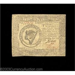 Continental Currency September 26, 1778 $8 Extremely Fine. Well margined, well signed and rather att