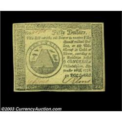 Continental Currency September 26, 1778 $50 Contemporary Counterfeit Gem New. A broadly margined, we
