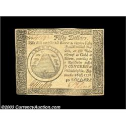 Continental Currency September 26, 1778 $50 Very Choice New. A fresh, crisp example, with good signa