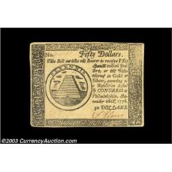 Continental Currency September 26, 1778 $50 Contemporary Counterfeit Choice New. A nice example of a