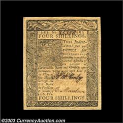 Delaware January 1, 1776 4s Very Choice New. A broadly margined Gem but for some very mild aging of