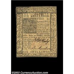Delaware January 1, 1776 6s New. Tightly margined and with a bit of handling, but clearly fully unci