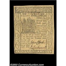 Delaware May 1, 1777 20s Extremely Fine. Beautifully margined, with strong signatures and terrific e