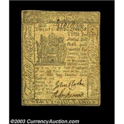 Delaware May 1, 1777 20s Very Fine. A solid example of this much scarcer Delaware issue. Well signed