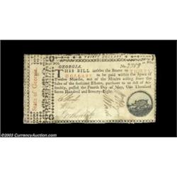 Georgia May 4, 1778 $30 Extremely Fine. Closely margined all around, and with a tiny tip at the lowe