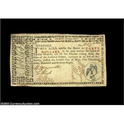 Georgia 1778 $40 Extremely Fine. There is a small repair of a split in the upper-left corner, and "4