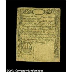 Massachusetts December 7, 1775 2s8d About Very Fine. A lovely example of this extremely popular issu