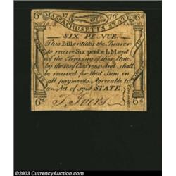 Massachusetts October 18, 1776 6d Very Fine. A beautiful Codfish note that would grade higher were i
