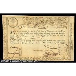 Massachusetts 1779 Fiscal Paper.These six-percent Treasury Certificates are visually quite similar t