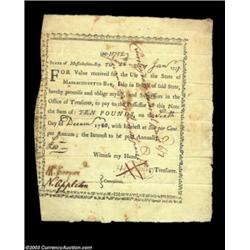 Massachusetts January 28, 1777 Bounty Note. Signed by Cooper and Appleton as committee and Gardner a