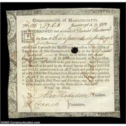 Massachusetts 1782 Six Percent Treasury Certificate. This is either Anderson MA-29 (where it fits by