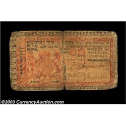 New Jersey April 8, 1762 L6 Fine. The highest denomination from this issue, with reasonably strong s
