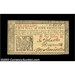 New Jersey March 25, 1776 1s Very Choice New. The margins are tight but clear of the design, the sig