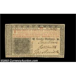 New Jersey March 25, 1776 12s Very Choice New. A decently margined, boldly signed example of this mo