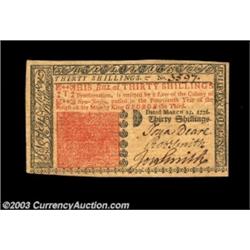 New Jersey March 25, 1776 30s Gem New. Bright and beautifully signed, with good margins, sharp print