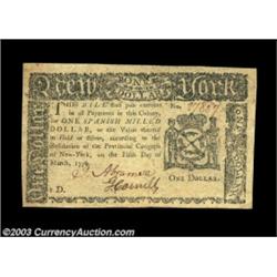 New York March 5, 1776 $1 Choice About New. Beautifully centered on the face, with strong signatures