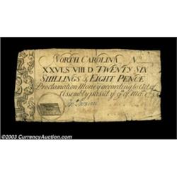 North Carolina March 9, 1754 26s8d Very Fine. Unusually well margined and problem free save for some