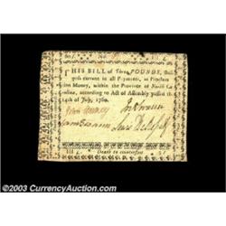 North Carolina July 14, 1760 L3 Extremely Fine. A problem-free piece, without a hint of a repair or