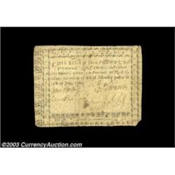 North Carolina July 14, 1760 L3 Very Fine. The lower right corner tip is missing, but it barely touc