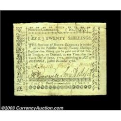 North Carolina December 1768 20s Choice Extremely Fine. Beautifully margined and problem free, with