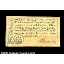 North Carolina December 1771 10s Superb Gem New. A flawless example, with broad margins and sharp pr