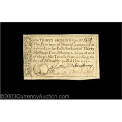 North Carolina December 1771 30s Choice Extremely Fine. A boldly signed example of this popular issu