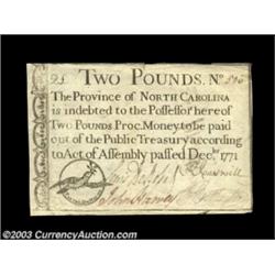 North Carolina December 1771 L2 Extremely Fine. A beautifully printed example of one of the scarcer