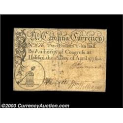 North Carolina April 2, 1776 $2 Very Fine. The variety with the vignette of the Liberty Cap held ove