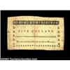 Image 2 : North Carolina May 15, 1779 $5 Choice Very Fine. Very well margined all the way around on both sides