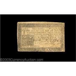 Pennsylvania March 16, 1785 15s Extremely Fine. This is one of the nicest examples of this scarce, l