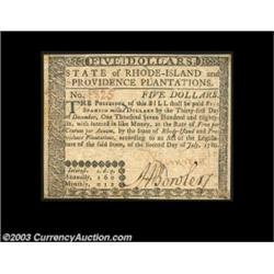 Rhode Island July 2, 1780 $5 Choice New. A pretty Colonial with exceptional margins and bright color