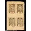 Image 1 : Rhode Island May 1786 Uncut Sheet of Four Choice New. The sheet consists of one each of the 1s, 6d,