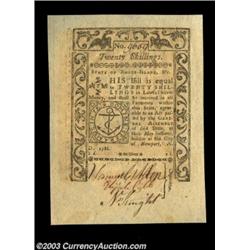 Rhode Island May 1786 20s Superb Gem New. Jumbo margins, bright colors, strong signatures and all it