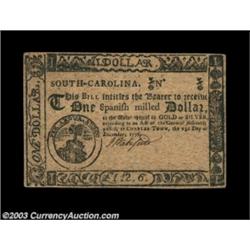 South Carolina December 23, 1776 $1 Gem New. A lovely Remainder note, unnumbered and signed by Wakef