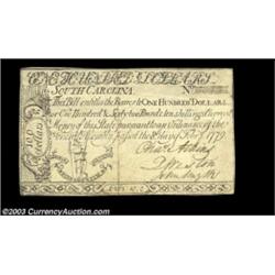 South Carolina February 8, 1779 $100 Choice Very Fine. This is one of the scarcer denominations from