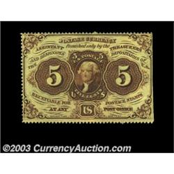 Fr. 1229 5c First Issue Choice New. Beautifully perforated on three sides, but the right edge of thi