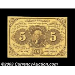 Fr. 1230 5¢ First Issue Superb Gem New. A simply flawless note with original paper surfaces and boar