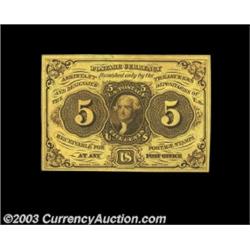 Fr. 1230 5c First Issue Superb Gem New. Beautiful paper originality, huge even margins, and ideal ce