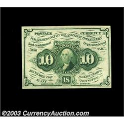 Fr. 1242 10c First Issue Gem New. A fresh and original note with ideal paper surfaces, excellent cen