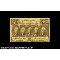 Fr. 1281 25c First Issue Gem New. A real beauty, with original embossing, ideal centering of both si