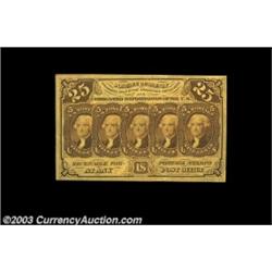 Fr. 1281 25c First Issue Gem New. Perfectly centered on both sides among broad, even margins and wit