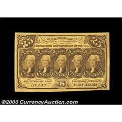 Fr. 1281 25c First Issue Very Choice New. With a little more margin at the right end of the bottom,