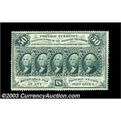Fr. 1310 50c First Issue Very Choice New. A strikingly attractive note, fully perforated on all four