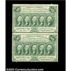Fr. 1311 50c First Issue Vertical Pair Very Choice New. All perforated multiples are very rare, and