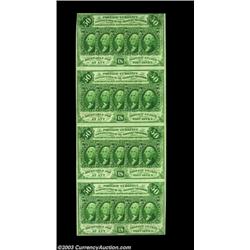 Fr. 1312 50c First Issue Vertical Strip of Four Very Choice New. Previously Lot 512 of our sale of t